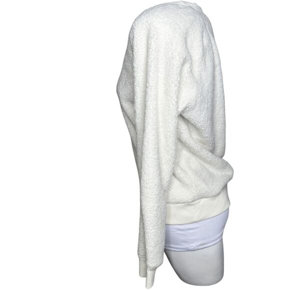 Aerie snow white faux sherpa sweater medium - Picture 3 of 11